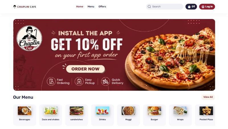 The Chaplin Cafe – Online ordering web app by wesrz