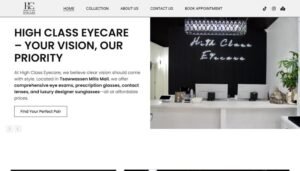High Class Eyecare – Optical store website by wesrz
