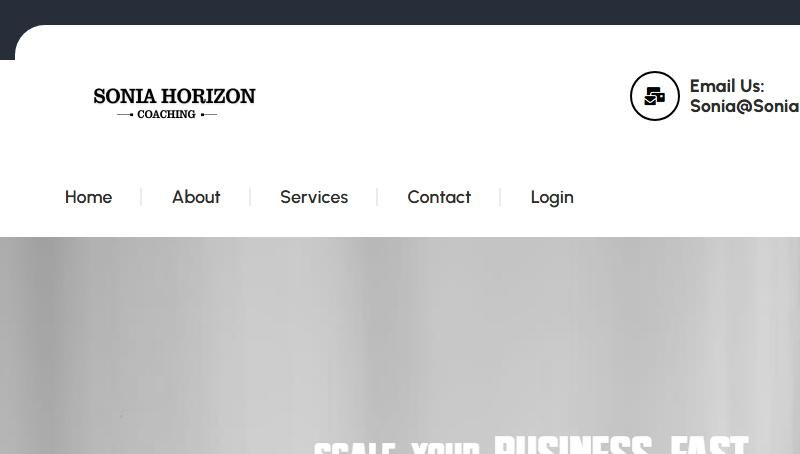 Sonia Horizon Coaching – Business coaching website by wesrz